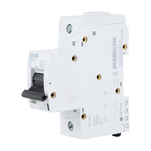 NHP DINT Miniature Circuit Breaker 10H 1Pole 80A C Curve